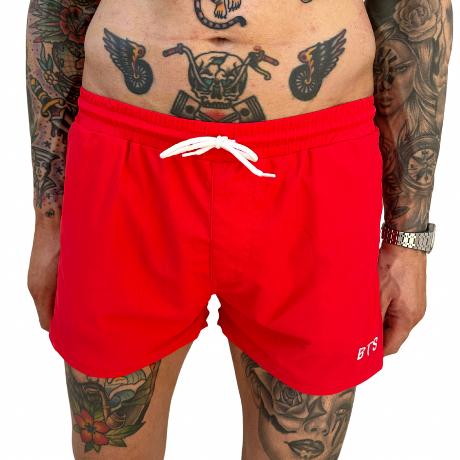 RED IBIZA BOARD SHORTS